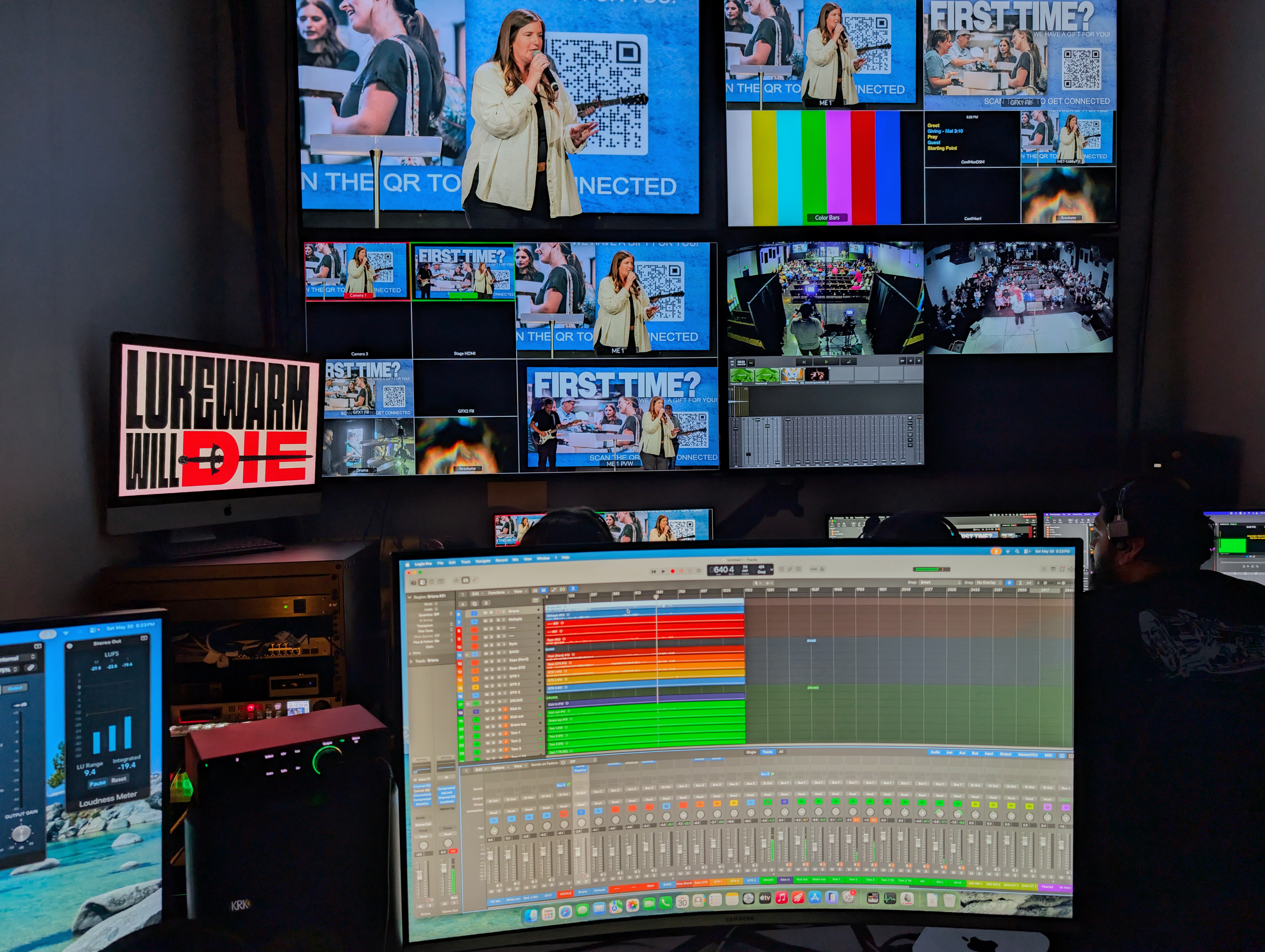 Revolution Church livestream production control room